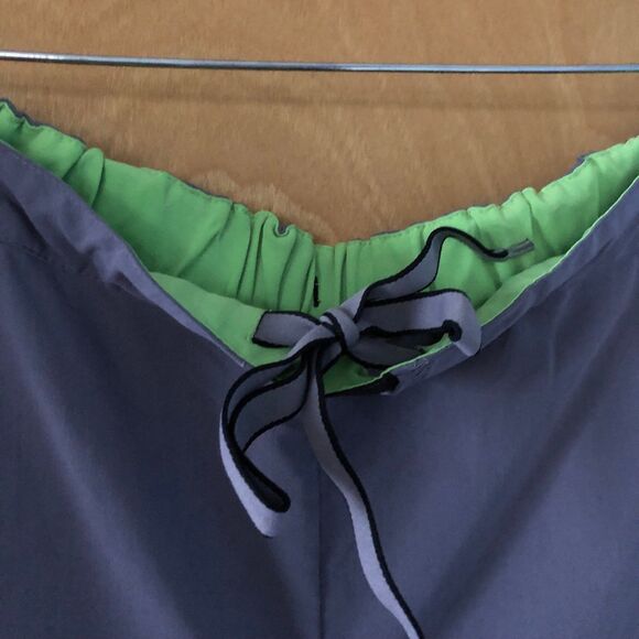 Jockey Relaxed Fit Drawstring Scrub Pants in Pewter w/Lime Green Detail 2X - Picture 5 of 7